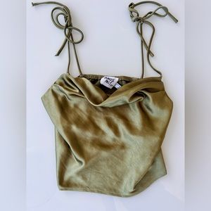 Princess Polly Green Satin Tank (Like New)